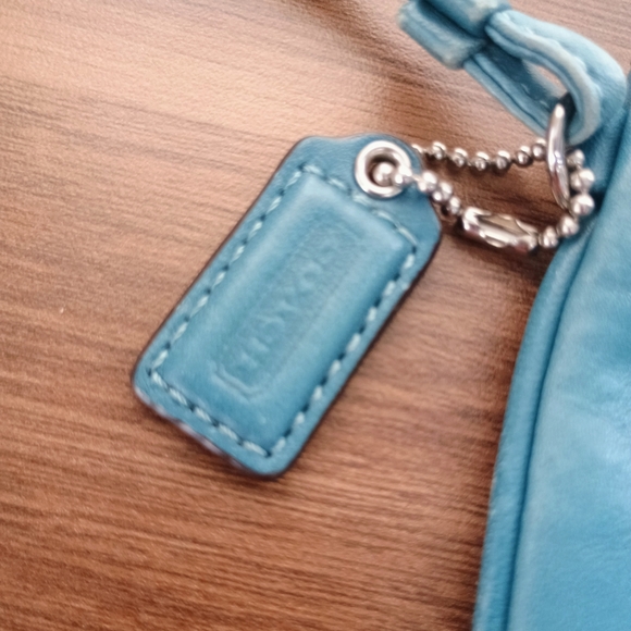 Coach Teal Leather Wristlet - Picture 3 of 8